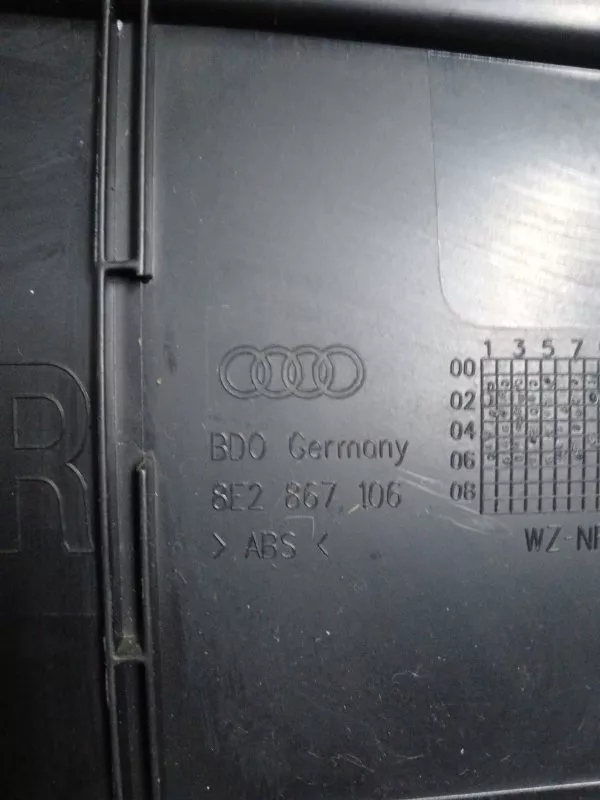 Обшивка двери Audi A4 2006 8E0867305 B7, передняя правая