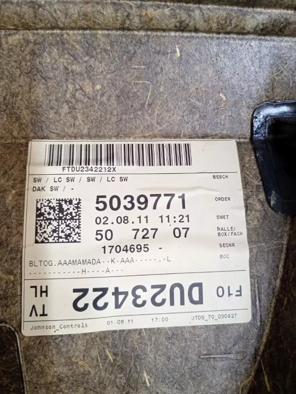 Обшивка двери BMW 5-Series 2011 51427273279 F10, задняя левая