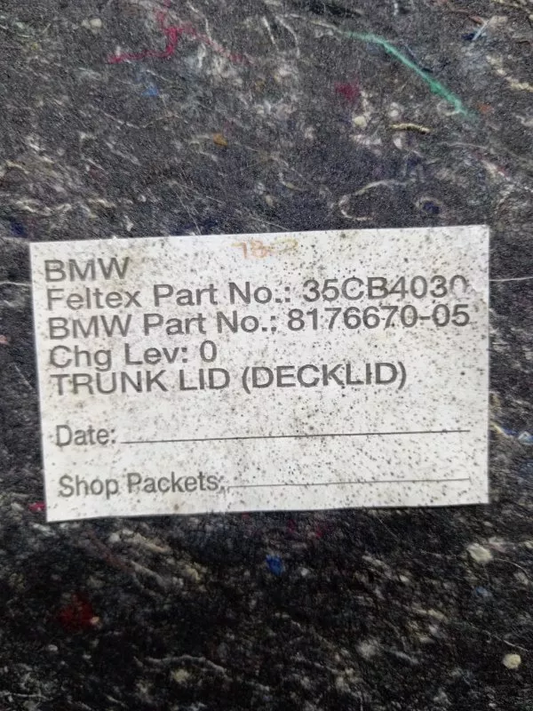 Обшивка багажника BMW 3-Series 2003 51498176670 E46