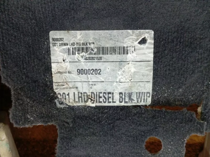 Ковер BMW X3 2018 51477446644 G01 B47, передний